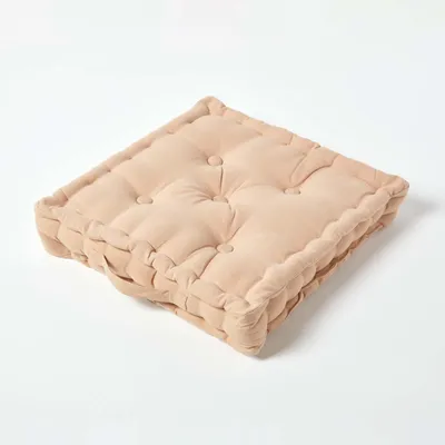 Obrázek produktu pro HOMESCAPES Sedací polštář hladký béžový 50 x 50 cm