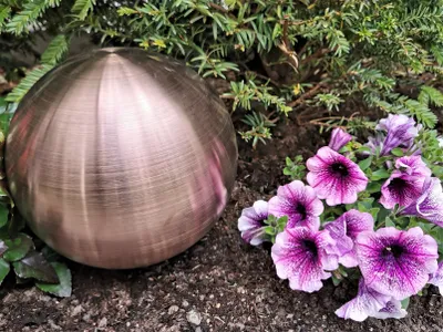 Produktbild von Dekorationskugel 15 cm Edelstahl golden rose matt gebürstet