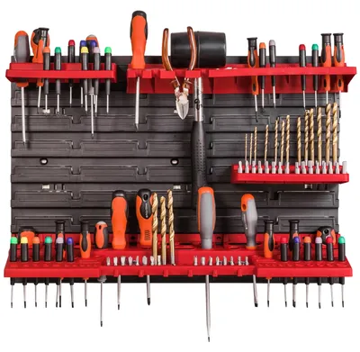 Immagine prodotto di Pannello portattrezzi da parete per l'officina - Sistema di stoccaggio utensili da parete - 58 x 39 cm - Ideale per il garage