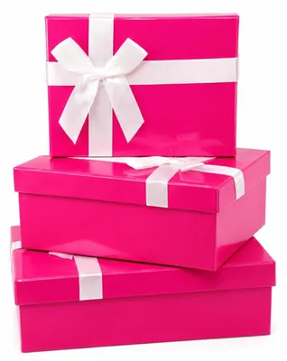 Produktbild von Geschenkboxen 3er Set mit Schleif - Pink