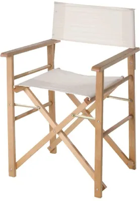 Image de Chaises de réalisateur en bois - Couleur écru, pliables et peu encombrantes