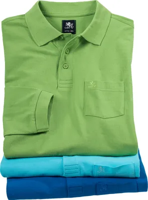 Produktbild von Otto Kern 3er Pack Herren Poloshirts langarm, wohlig weich aus 100% Baumwolle