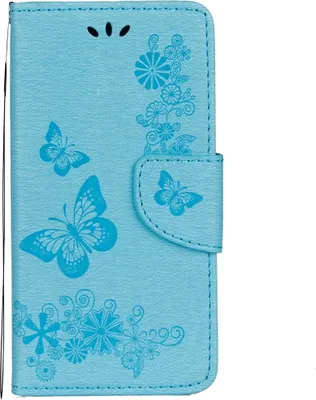 Produktbild von Mobigear Butterfly iPhone X Hülle Klapphülle Geldbörse - Blau