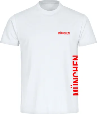 Produktbild von multifanshop Herren T-Shirt - München rot - Brust & Seite, weiß, Größe 5XL