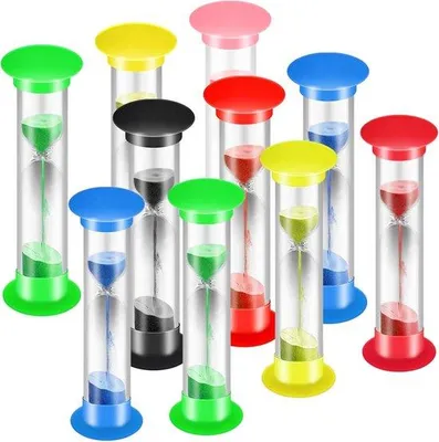 Produktbild von Sanduhr Set bunte Timer - 5 Minuten - Doppelwandiges Design - Zufällige Farben