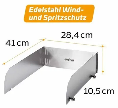 Produktbild von Magnetischer Windschutz – Spritzschutz aus Edelstahl für Seitenbrenner, Infrarotbrenner oder Seitenbrenner