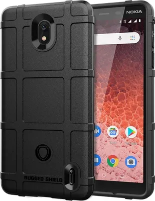 Produktbild von Mobigear Rugged Shield  Nokia 1 Plus Hülle Flexibles TPU Backcover Stoßfest - Schwarz