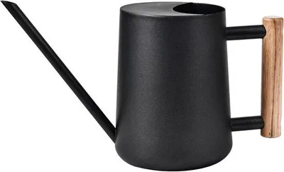 Immagine prodotto di Secchio in tubolare d'acciaio - colore nero - con manico in legno - per uso interno ed esterno