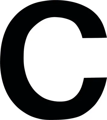Produktbild von Klebebuchstabe "C" schwarz 35 mm
