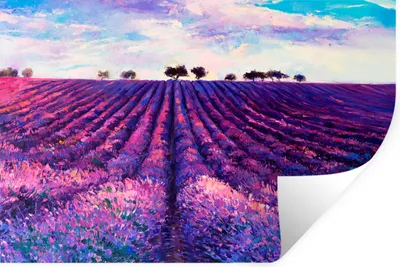 Produktbild von MuchoWow® Wandtattoo Wandsticker Wandaufkleber Ölfarbe - Malerei - Blumen 120x80 cm Selbstklebend und Repositionierbar - Selbstklebend - Fototapeten