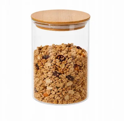 Produktbild von Vorratsglas 550ml mit Bambusdeckel – Glasbehälter mit Silikondichtung für Küche & Vorrat, Luftdichte Vorratsdose für Kaffee, Gewürze, Müsli & Tee