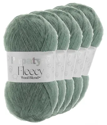 Papatya Fleecy Kuschelgarn 20% Wolle veredelt Oeko-Tex Häkelgarn Strickgarn grüngrau