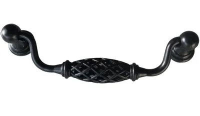 Produktbild von Möbelgriff BA 128mm Klappgriff Metall Schwarz patiniert Hängegriff