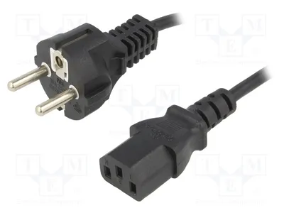 Productafbeelding van 1x Kabel, 3 meter, zwart, CEE 7/7 (E/F) stekker, IEC C13, flexibele PVC, voor computervoeding