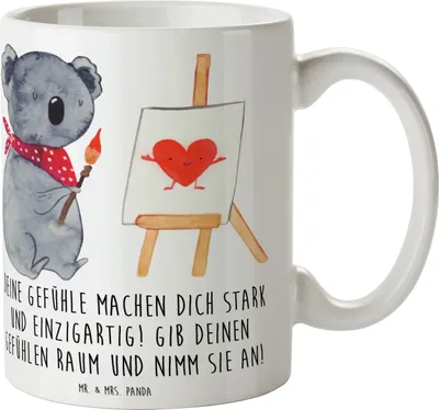 Produktbild von Mr. & Mrs. Panda Tasse Emotionen ausdrücken - Weiß - Geschenk, besondere Art und Weise, Vertrauem, emotionale Geschenke, Teebecher, herzerwärmend, Inspiration, Trost