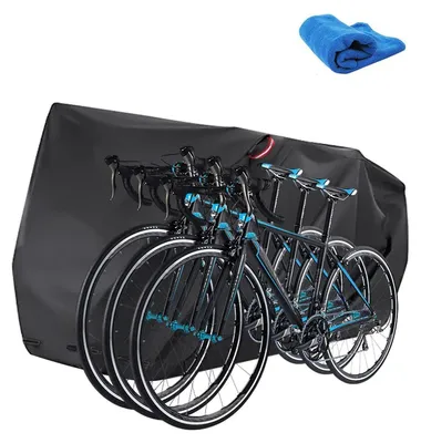 Produktbild von Fahrradabdeckung für 3 Fahrräder 210 x 112 x 112 cm Schwarz 210D Oxford Wasserdicht Winddicht