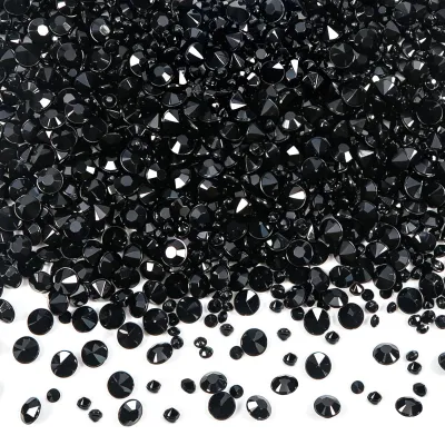 Productafbeelding van Decoratieve kristallen in diamantvorm - 10.000 stuks van acryl - Voor tafeldecoratie - Zwart, 3 mm en 6 mm