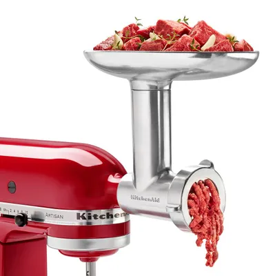 Zdjęcie produktu dla KitchenAid 5KSMMGA, Młynek do żywności, Srebrny, Aluminium, Stal nierdzewna, 1,9 cm, 139 mm