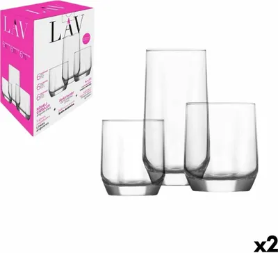 Obrázek produktu pro Sada sklenic LAV Diamond 310 ml 385 ml 215 ml 18 kusů (2 kusy)
