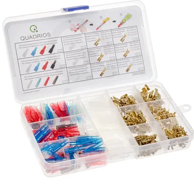 Produktbild von QUADRIOS Flachsteckhülsen 201711C001, Elektrolytkupfer, verzinnt / Weich-PVC, 260 Stück