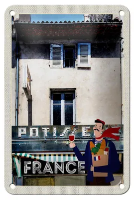 Produktbild von Blechschild Reise 12x18cm Frankreich Architektur Restaurant Schild