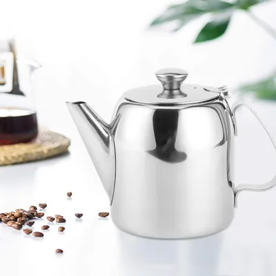 Edelstahl-Teekanne 500 ml mit kurzem Ausguss