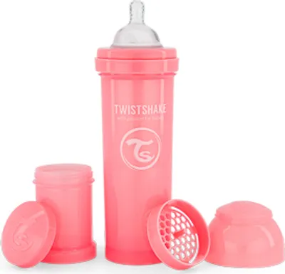 Image de Biberon anti-colique 330 ml, rose pastel