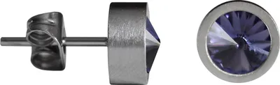Produktbild von Ohrstecker Edelstahl mit Kristall in verschiedenen Farben Farbe - Lila