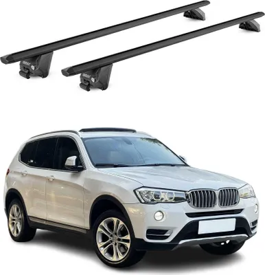 Produktbild von Dachträger Grundtäger für BMW X3 F25 2011-2017 100kg Aluminium Schwarz 2 tlg ABE