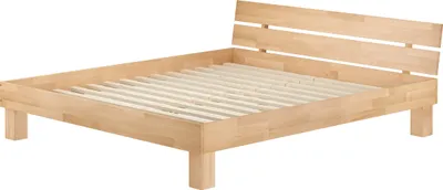 Produktbild von Massivholzbett 200x200 Buche Familienbett Doppelbett wählbares Zubehör V-60.80-20Rollrost inkl.