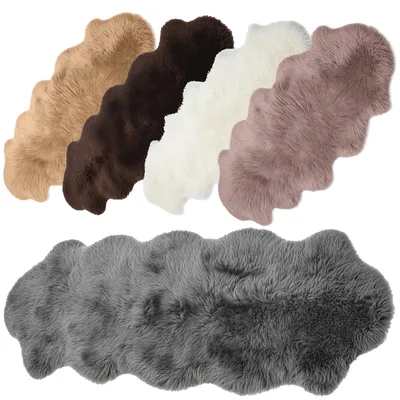 Produktbild von Echtes Schaffell Lammfell XXL 190x60 cm Grau – Doppelfell Naturfell – Teppich & Bettvorleger aus Echtfell