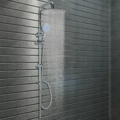 Image de Vidaxl Duschkopf Set Doppel mit Handdusche Edelstahl