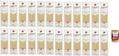 Produktbild von La Molisana Pasta, Spaghetto Quadrato n. 1, Italienische Weizennudeln - Bronze -durchbohrt, rau und hartnäckig mit ausgezeichneter Kochhalte - 24x 500 g + italian Gourmet polpa 400g