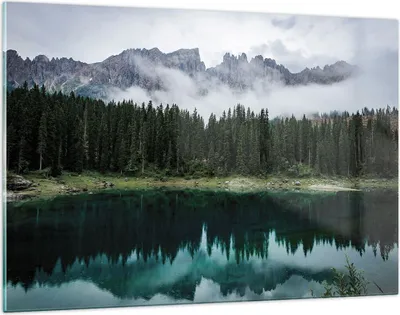 Produktbild von Bilder auf glas - Einteilig - Landschaft Berge Wolken - 120x80cm - Glasbilder - Wandbilder - Bilder - zum Aufhängen bereit - Wanddekoration aus Glas - Glas Bilder - Wandbild auf Glas - GAA120x80-4671