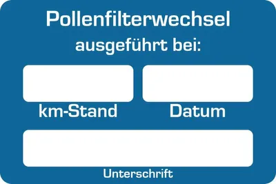 Immagine prodotto di EICHNER 9220-00065 EICHNER Aufkleber Pollenfilter-Wechsel ausgeführt bei, blau/weiß, 250 St.