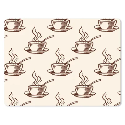 Produktbild von MuchoWow® Mauspad Mousepad Muster - Vintage - Kaffee 40x30 cm - Mousepads - Maus Mat - Pad - Mausunterlage - Anti Rutsch