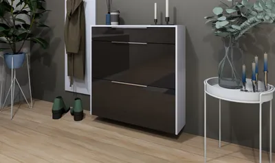 Produktbild von Schuhschrank Oliva 2 hängend Basic weiß graphit