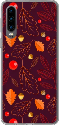 Produktbild von MuchoWow® Handyhülle Schutzhülle Hülle für Telefoonhoesje Huawei P30 Muster - Herbst - Laub - Mädchen - Kinder - Kinder Silikon Softcase Handy Hülle - Kartenbesitzer