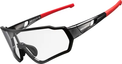Produktbild von ROCKBROS Photochrom Radbrille Fahrradbrille UV400 Vollformatbrille Schwarz Rot