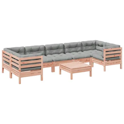 Imagen del producto de vidaXL Juego de 8 piezas de sofá de jardín con cojines, fabricado en madera maciza de douglas