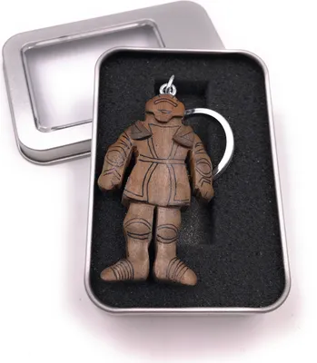 Produktbild von Schlüsselanhänger Holz Ritter Rüstung Mittelalter Schutzbelkleidung Krieger Anhänger in Geschenkbox