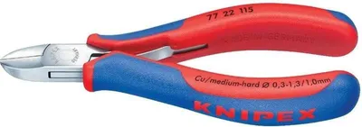 Produktbild von Knipex 77 22 115 SB Elektronik- u. Feinmechanik Seitenschneider ohne Facette 115 mm