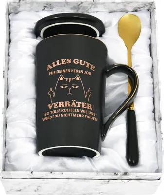 Image de Cadeau d'adieu Tasse Collègues Changement de travail Noir Or 400ml