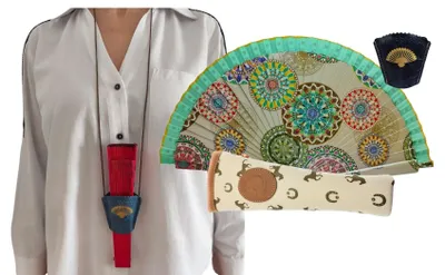 Obrázek produktu pro Elegantní dřevěný skládací vějíř s pouzdrem na notebook a přihrádkami (vibračními prvky)