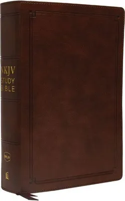 Produktbild von NKJV Study Bible, Imitation Leather, Brown, Red Letter Edition, Indexed, Comfort Print