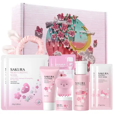 Obrázek produktu pro Sada péče o pleť Kirschblüten, 11 kusů, hydratační, proti stárnutí, dárek pro ženy
