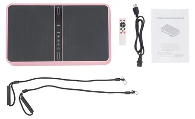 Image de Plateforme vibrante - Appareil de fitness - Moteur 200 W - 2800 tr/min - Jusqu'à 150 kg - Télécommande - Bandes de résistance - Entraînement complet du corps - Rose