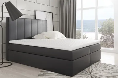 Produktbild von Boxspringbett Schlafzimmerbett MARIBEL 180x200cm Kunstleder Schwarz