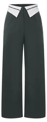 Produktbild von Weit geschnittene Damenhose mit umklappbarem Bund und Seitentaschen.