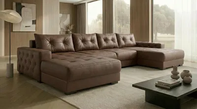 Produktbild von Ecksofa MODENA 362x170 cm mit Schlaffunktion, Bonellfederkern und Bettkasten, Farbe: Braun
